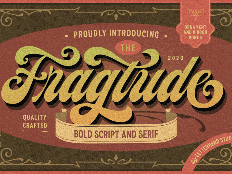 Fragtude - Vintage Display Typeface flourish font