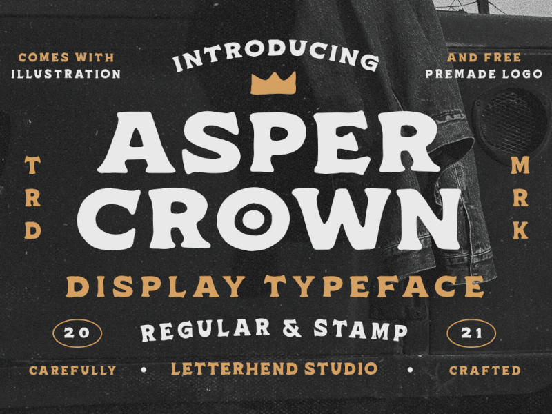 Asper Crown - Display Typeface graphic design vector tshirt design
