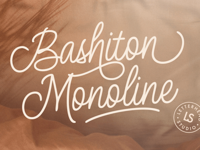 Bashiton Monoline graphic design romantic font stylish font