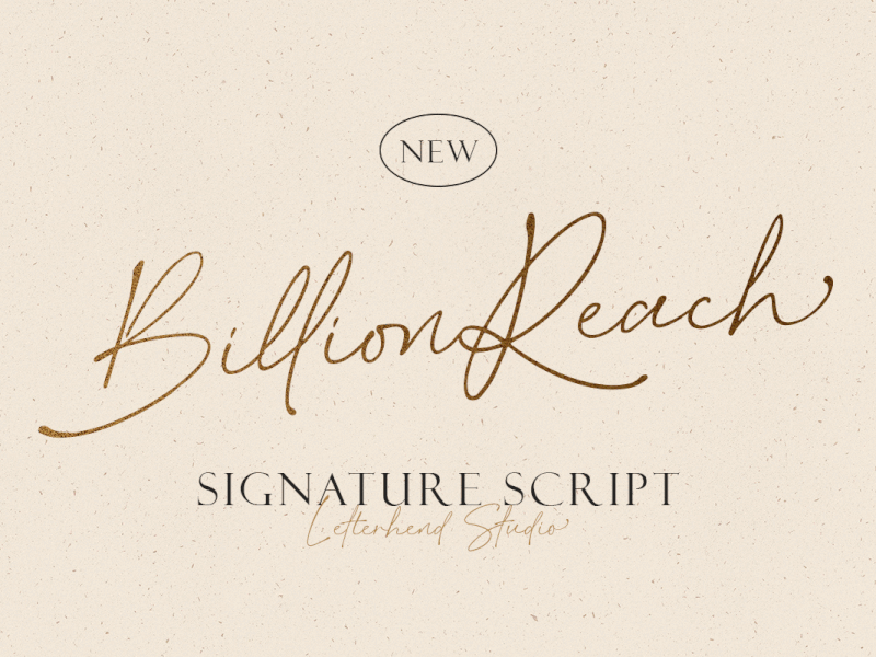 Billion Reach – Signature Script makeup font