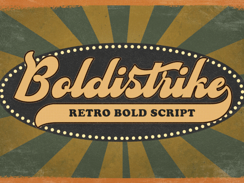 Boldstrike - Retro Bold Script swash font