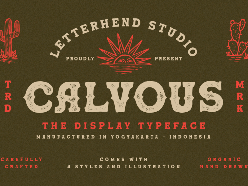 Calvous - Slab Serif Typeface rustic font