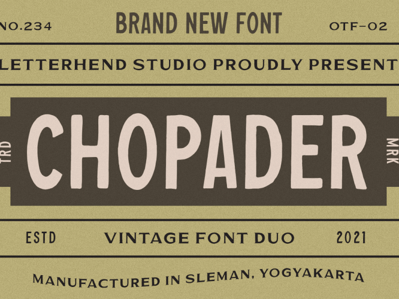 Chopader - Vintage Duo signage font