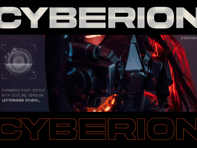 Cyberion - Futuristic Tech Font cutting edge