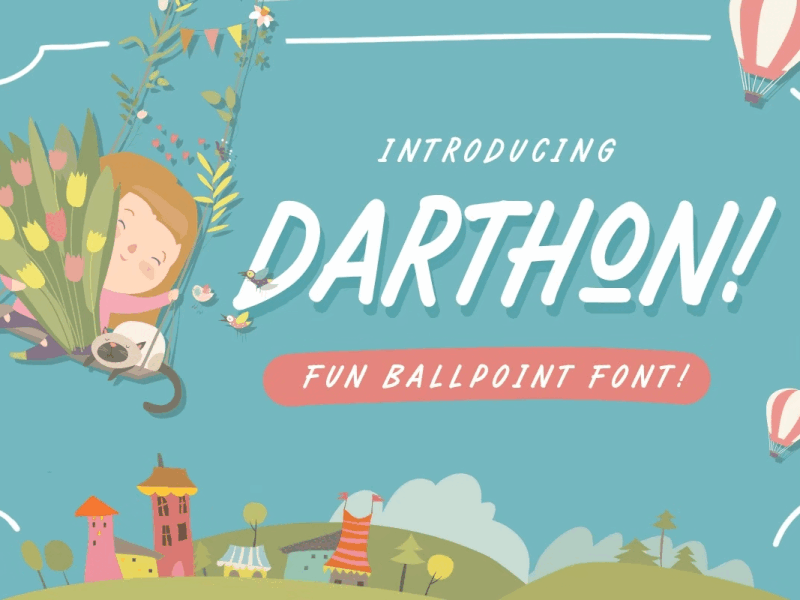 Darthon! - Fun Ballpoint Typeface kindergarten font