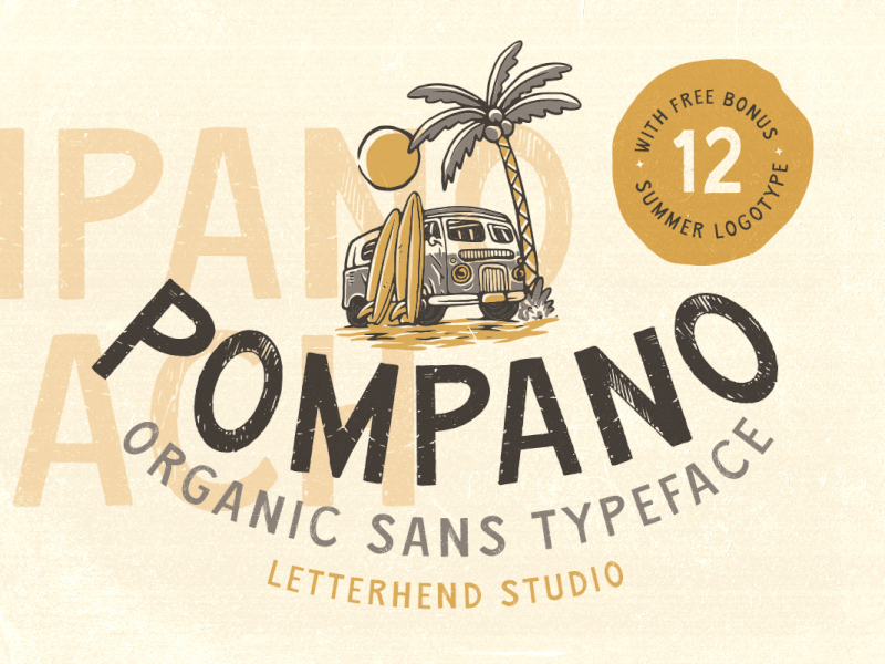 Pompano - Organic Sans (Free Logos!) 3d logo