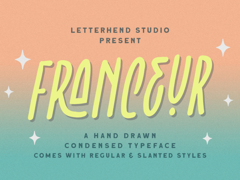 Franceur - Condensed Typeface colorful font