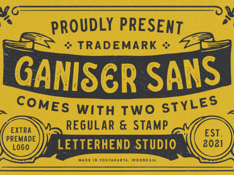 Ganiser Sans - Extra Premade Logo label