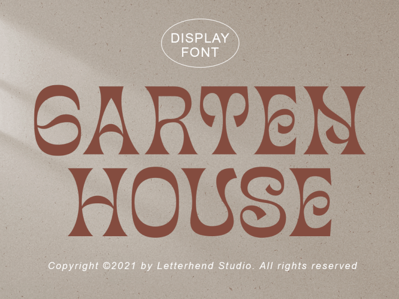 Garten House - Unique Display Font decorative font