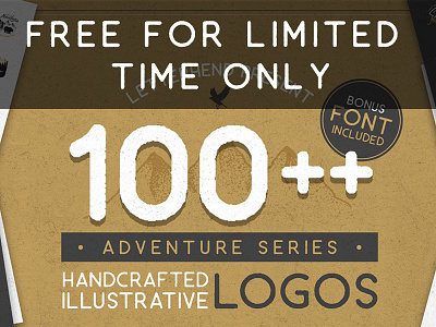 FREEBIES FOR LIMITED TIME ONLY adventure font bundle free font freebie freebies gritty grunge hand drawing icon illustration logo rough