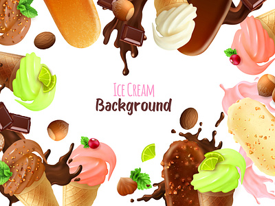 Ice cream background by Macrovector on Dribbble