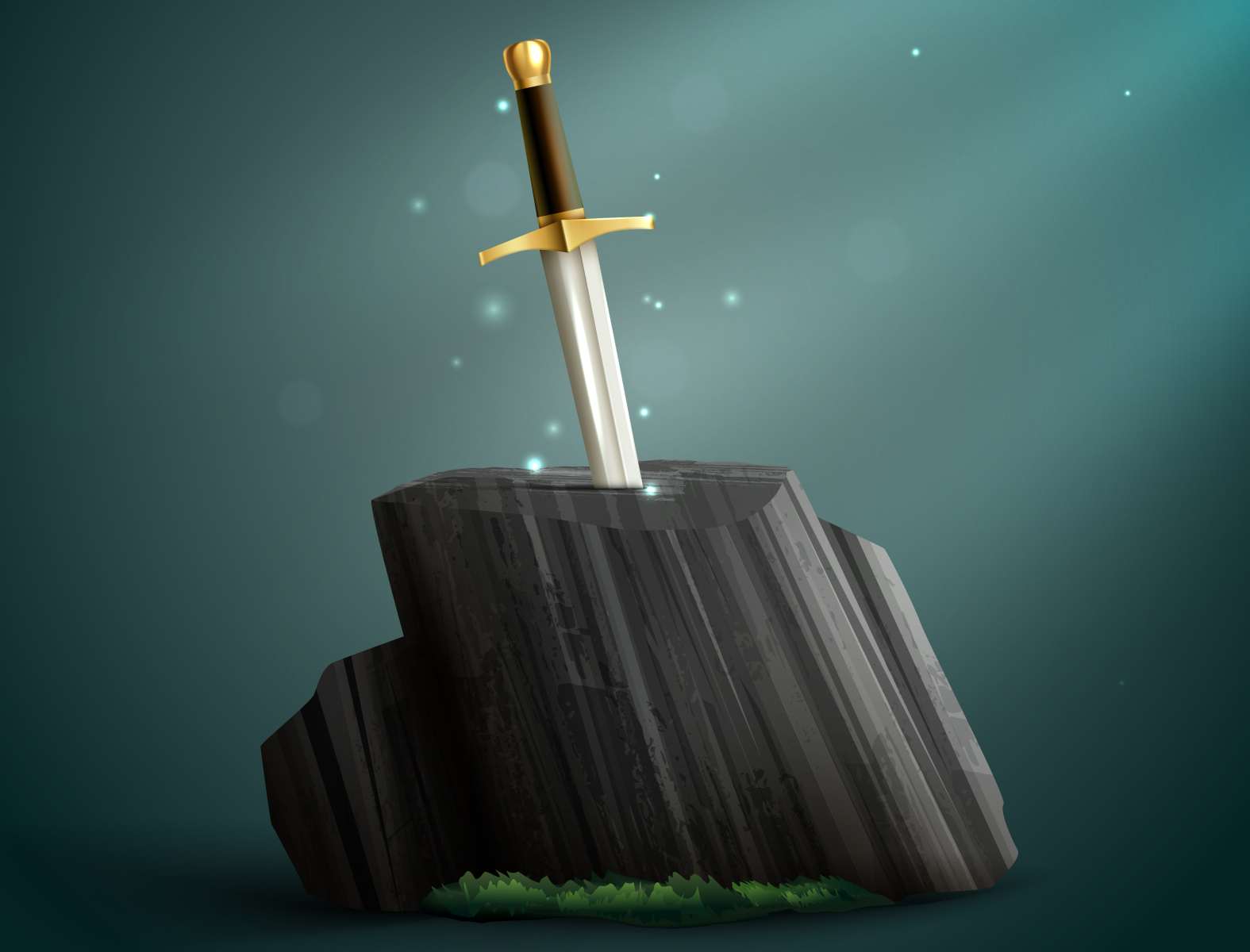 Sharp shiny steel sword illustration realistic steel sword vector