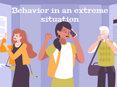 Behavior in extreme situations background behavior depressive extreme flat illustration situations vector