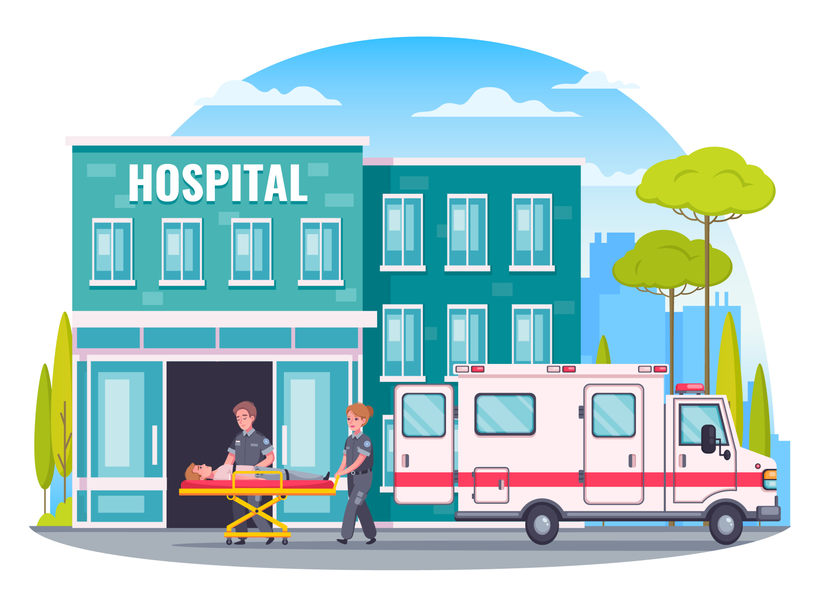 Paramedic emergency ambulance by Macrovector on Dribbble