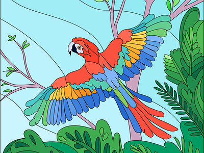 Tropical bird parrot