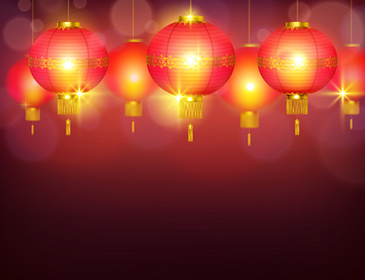 Chinese lanterns composition chinese illuminating illustration lanterns light realistic vector