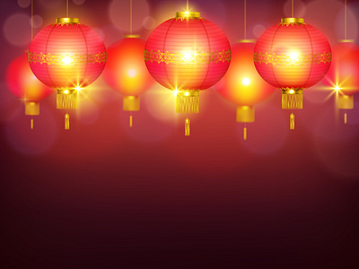 Chinese lanterns composition
