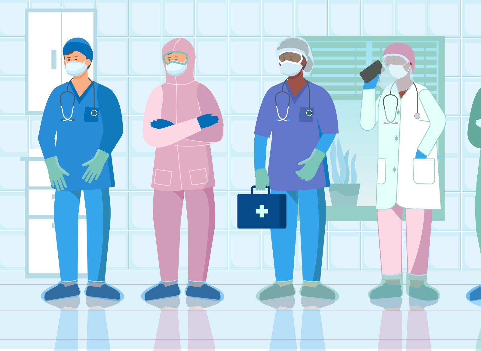 Medical personnel protective composition by Macrovector on Dribbble