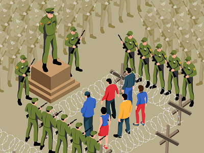 Political systems background dissidents illustration isometric political soldiers systems vector