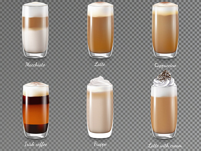 Coffee drinks set