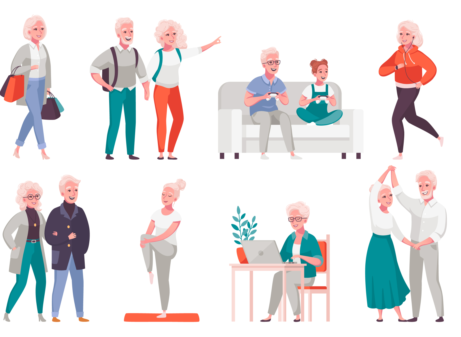 Elderly senior people set by Macrovector on Dribbble