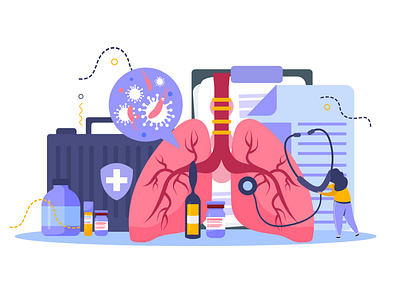 Health checkup composition cardiology checklist flat healthcare illustration medicine vector