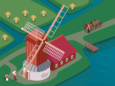 Windmills illustration