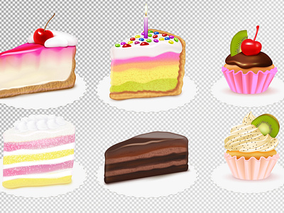 Cake pieces set