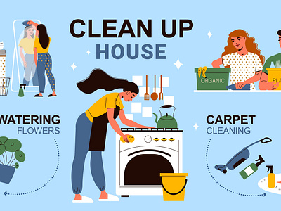 clean up room clipart