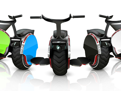 Monowheel composition illustration monowheel realistic sport technology vector vehicle