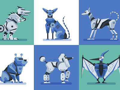 Robot toy animal compositions