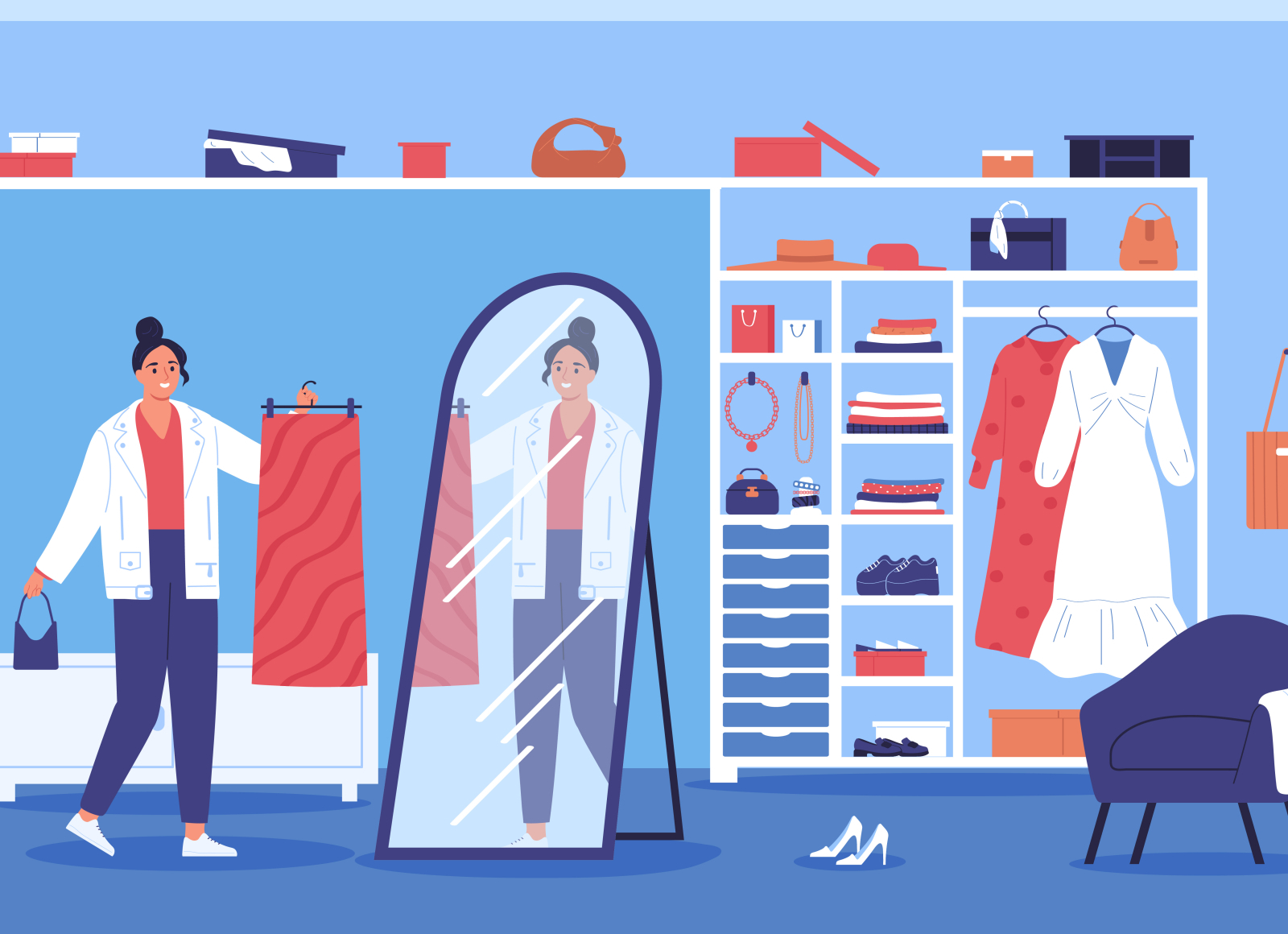 Wardrobe composition by Macrovector on Dribbble