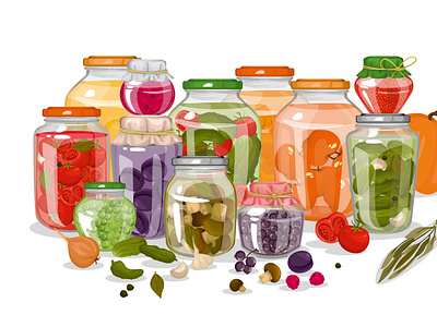 Homemade pickles jars