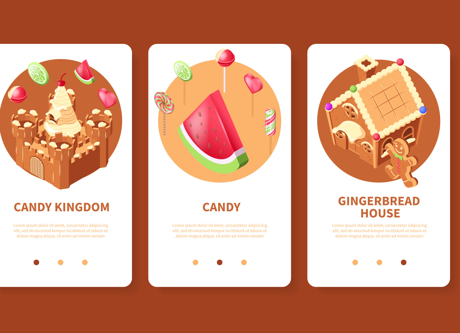 Candy land app set by Macrovector on Dribbble