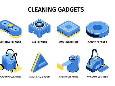 Modern cleaning gadgets set