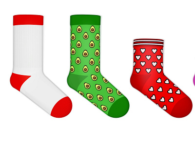 Socks mockup set accessory fashionable illustration realistic sock vector