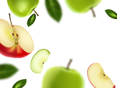 Apples background apple fruit healthy illustration natural realistic vector