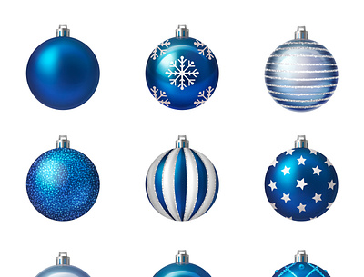 Shiny christmas balls set ball christmas holiday illustration ornament realistic vector