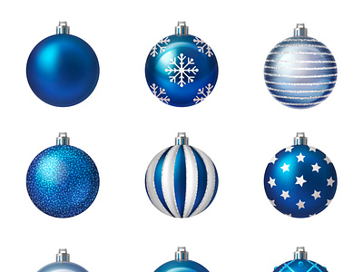 Shiny christmas balls set