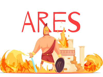 Ancient greece god of war by Macrovector on Dribbble