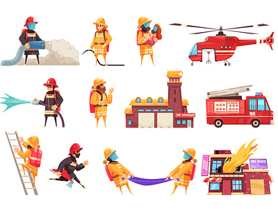 Fire department firefighter set