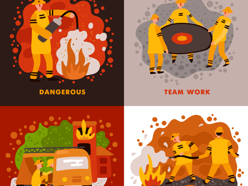 Fire fighting concept by Macrovector on Dribbble