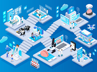 Telemedicine infographic composition