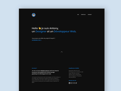Personal Portfolio 2020 - dark brand clean dark ui design homepage portfolio portfolio website redesign swiss made ui ux