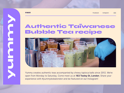 Bubble Tea - Home Page Concept