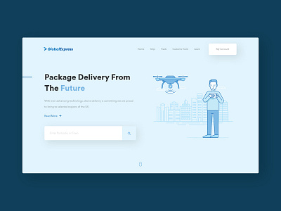 Drone Delivery Service Landing Page Design amazon deliver delivery design drone home homepage landing page parcel