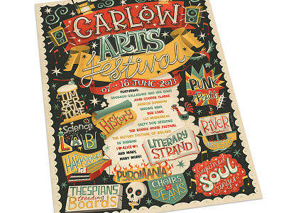 Carlow Arts Fest poster fun hand drawn type hand lettering illustration poster punk