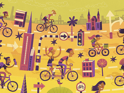 🚲 🚲 🚲 bikes city cycling illustrated illustration ride stevesimpson