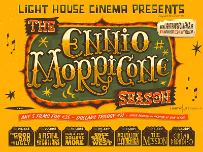 Ennio Morricone Season finished cinema design hand lettering illustration illustrative design illustrator poster