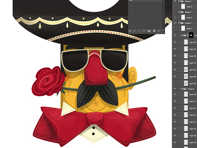 El Mariachi 2 design fun graphic design illustration label mexican mexico packaging sombrero wine